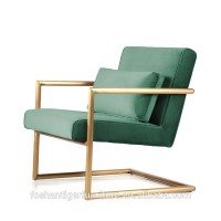 modern design metal frame gold green velvet chair